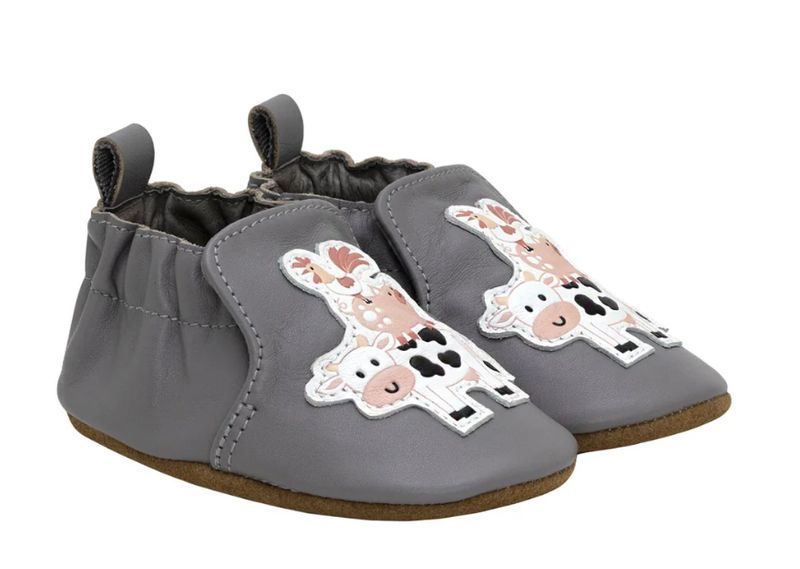 Robeez Farm Soft Sole Shoe- Grey