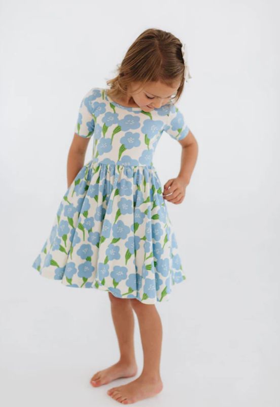 Good Apples Kids Blue Garden Twirl Dress