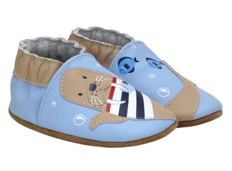 Robeez Walrus Soft Sole Shoe- Light Blue