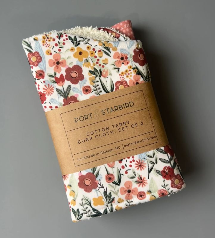 Port &amp; Starbird 2pk Burp Cloths- Autmn Fields