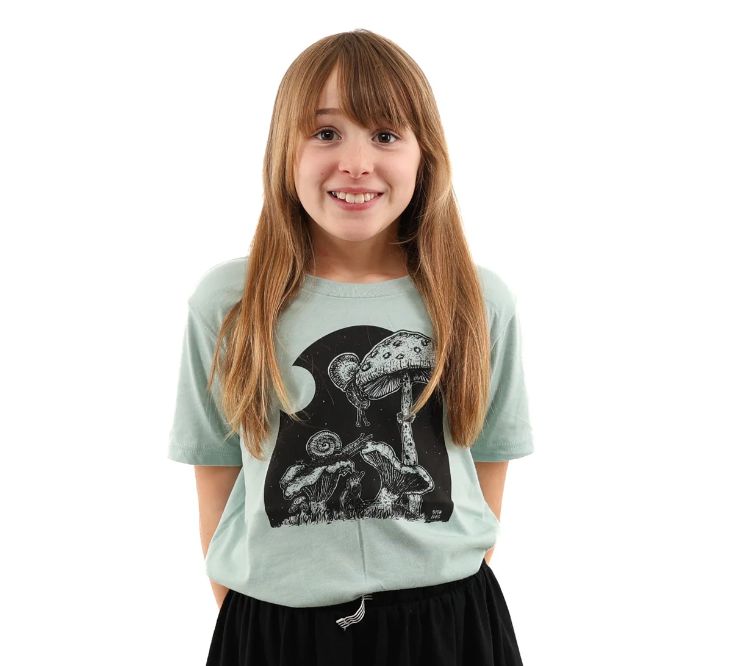 Kids Full Moon Buffet T Shirt- Sage
