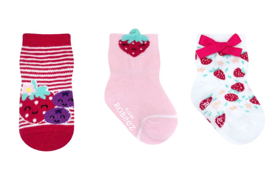 Robeez 3pk Infant Berry Socks