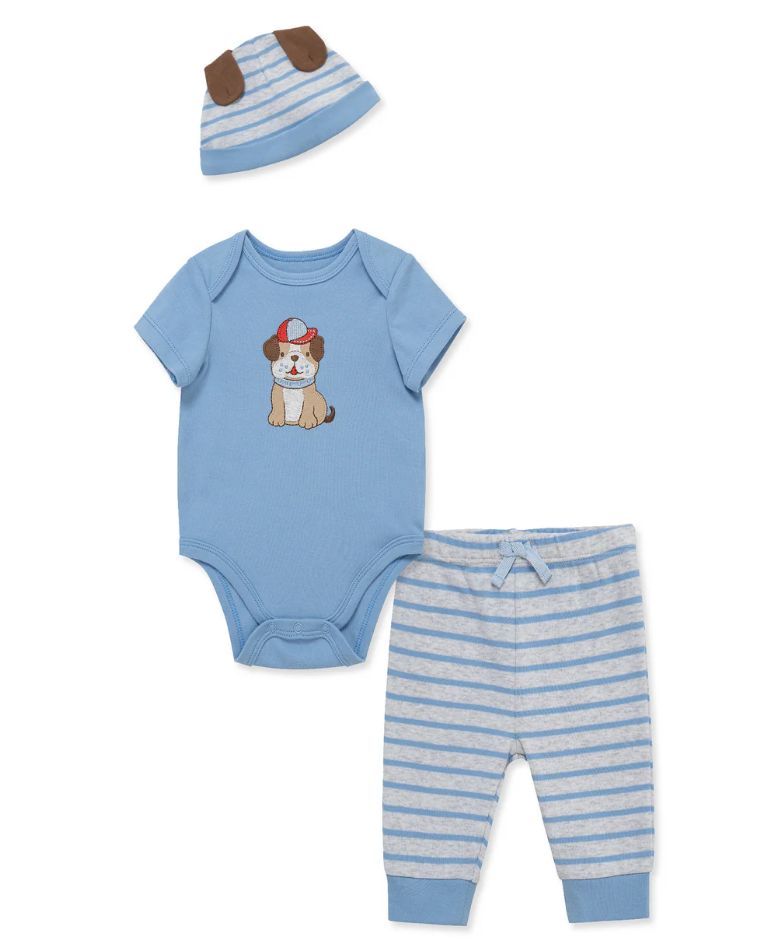 Little Me puppy bodysuit &amp; pants set