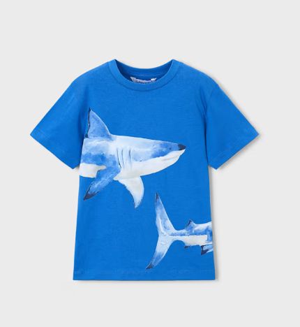 Mayoral Boys Shark Tee- Blue