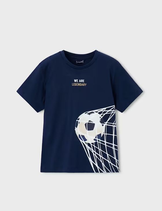 Mayoral Soccer Applique Tee- Navy
