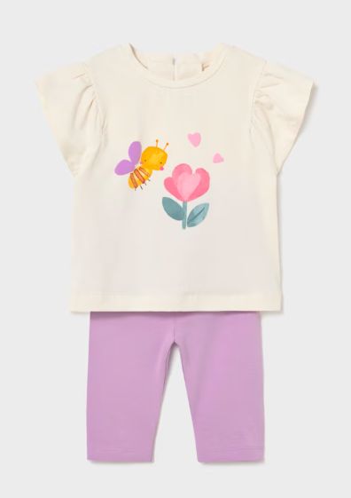 Mayoral Infant Bee Legging Set- Lilac