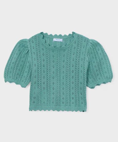 Mayoral Openwork T-Shirt- Mint