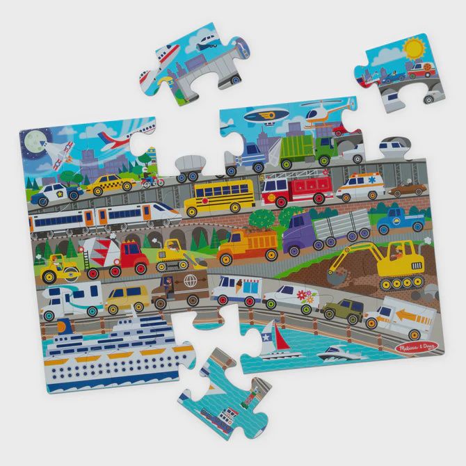 Melissa &amp; Doug 24pc traffic jam floor puzzle