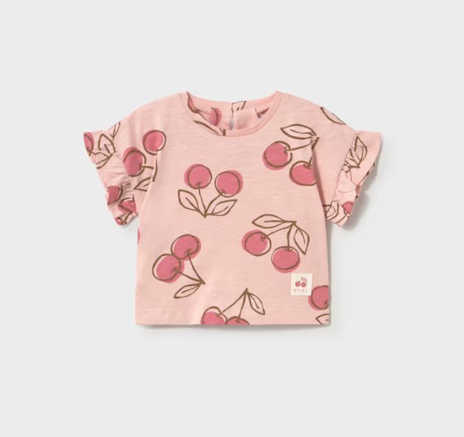 Mayoral Infant Cherry Print Tee- Peony