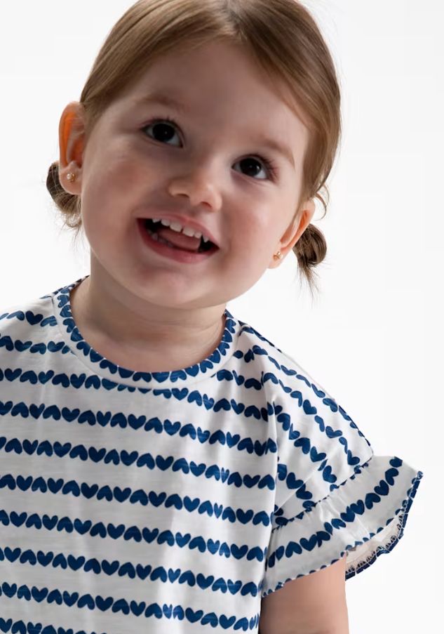 Mayoral Infant Girl Striped Tee- Blue