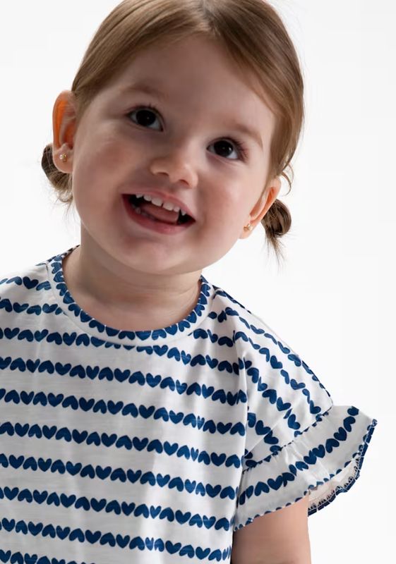 Mayoral Infant Girl Striped Tee- Blue