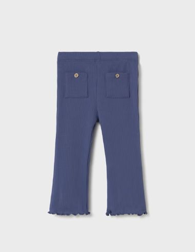Mayoral Infant Ribbed Flare Pant- Blue