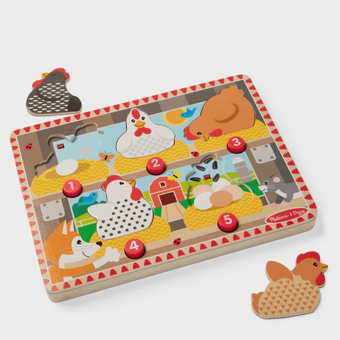 Melissa &amp; Doug Hens push to pop puzzle