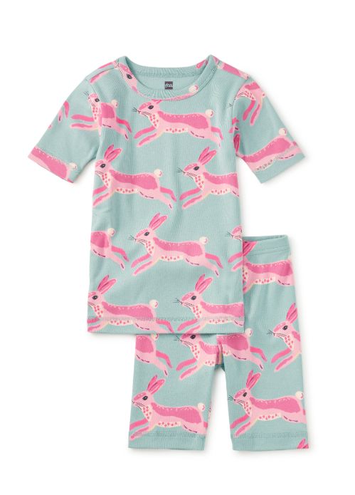 Tea In Your Dreams Short Pajama Set- Bunnies