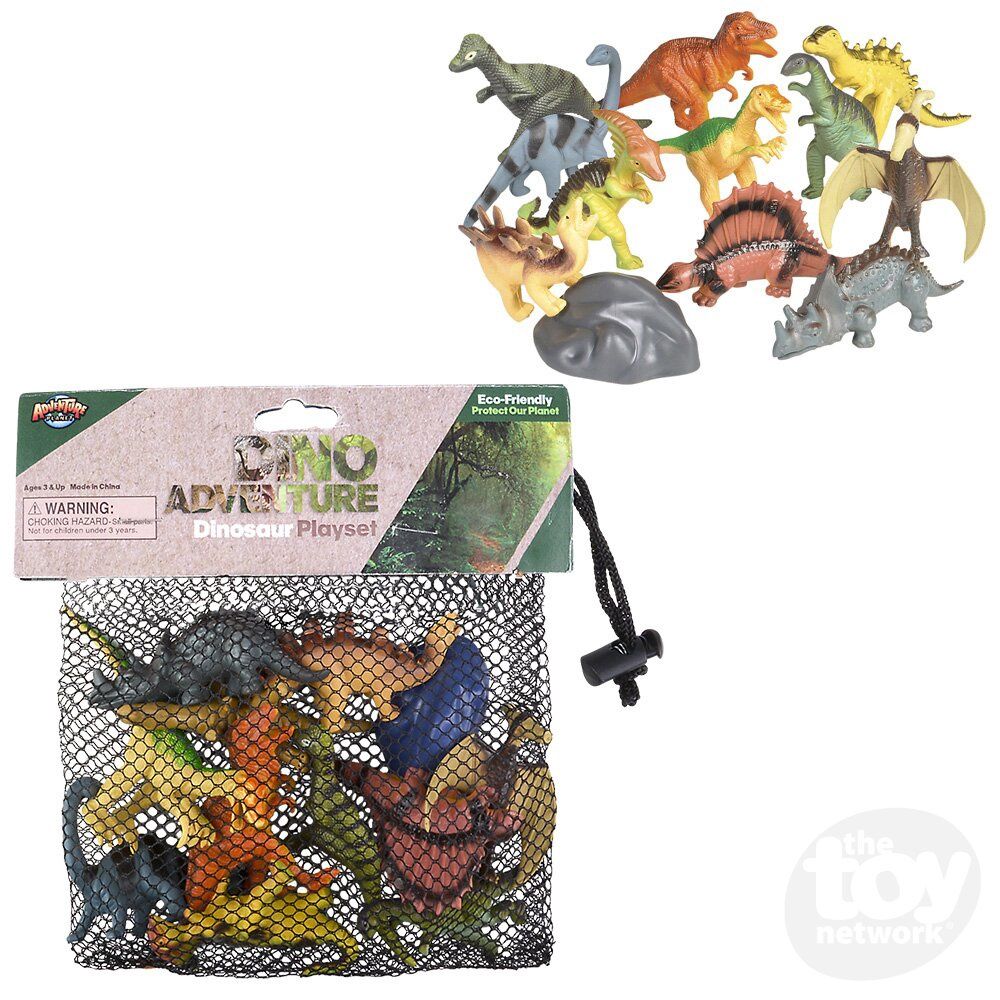 Dinosaur mesh bag playset- 12 piece