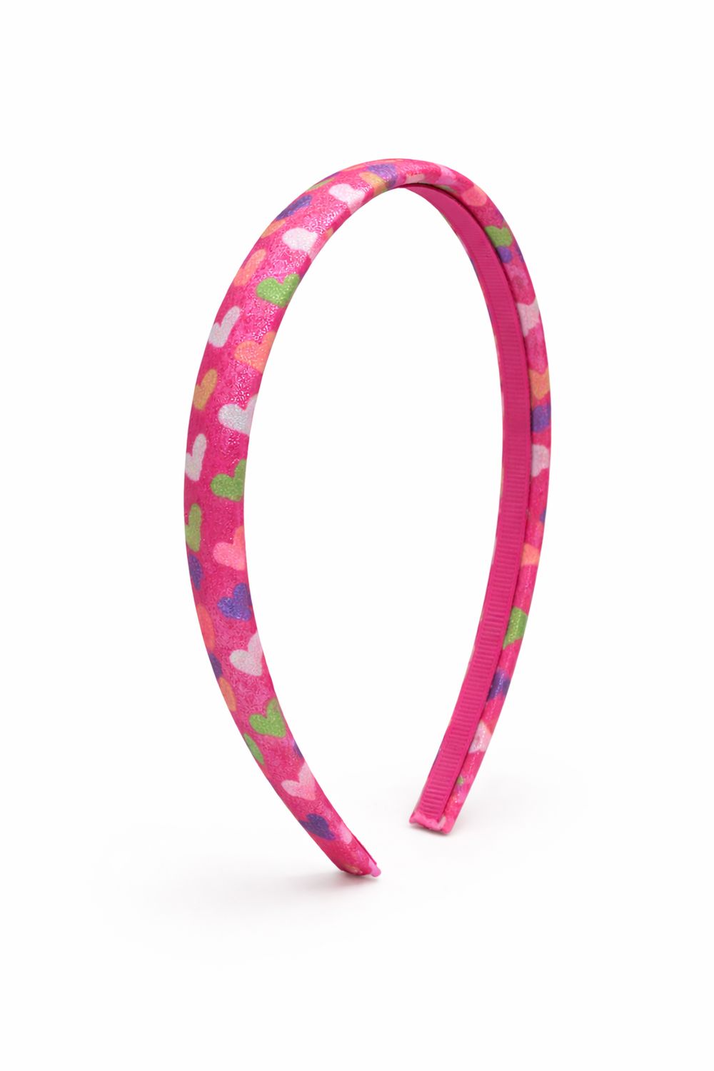 Sparkle Heart Headband- Hot Pink