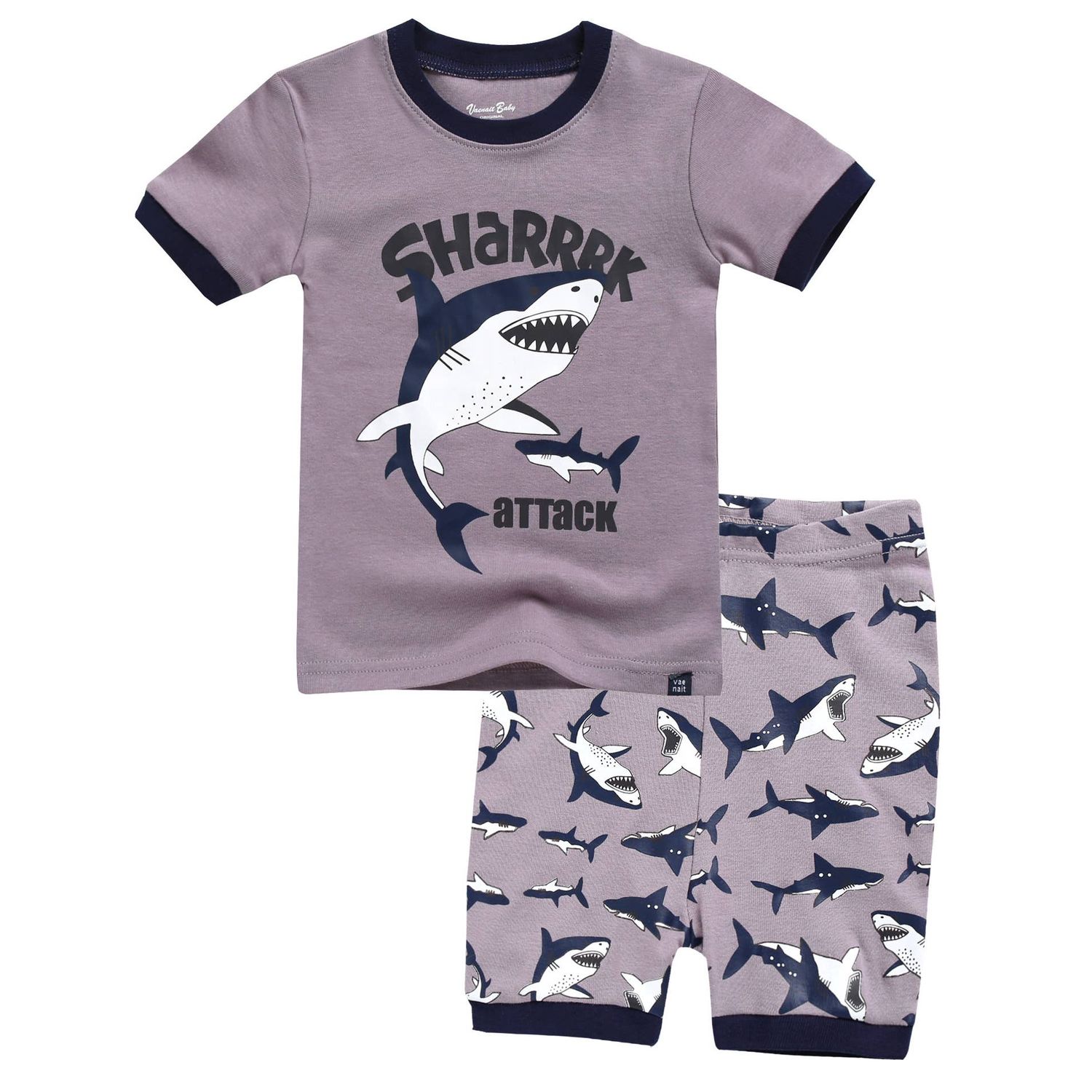 Shark Tooth Short Pajama Set, Size: 2t