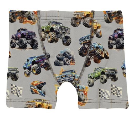 Kickee Monster Truck Boxers- Dove Grey