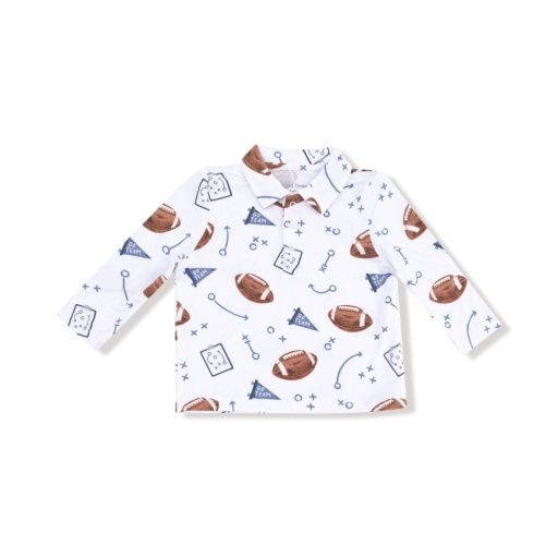 Touchdown Time - Navy - Polo L/S Shirt, Size: 3-6M