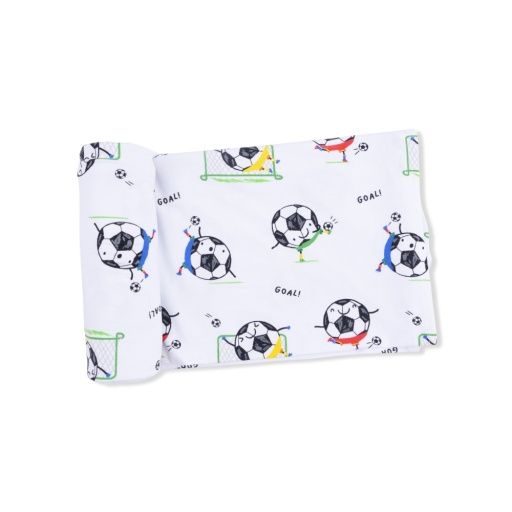 Soccer Balls Playing Soccer Blue  - Swaddle Blanket