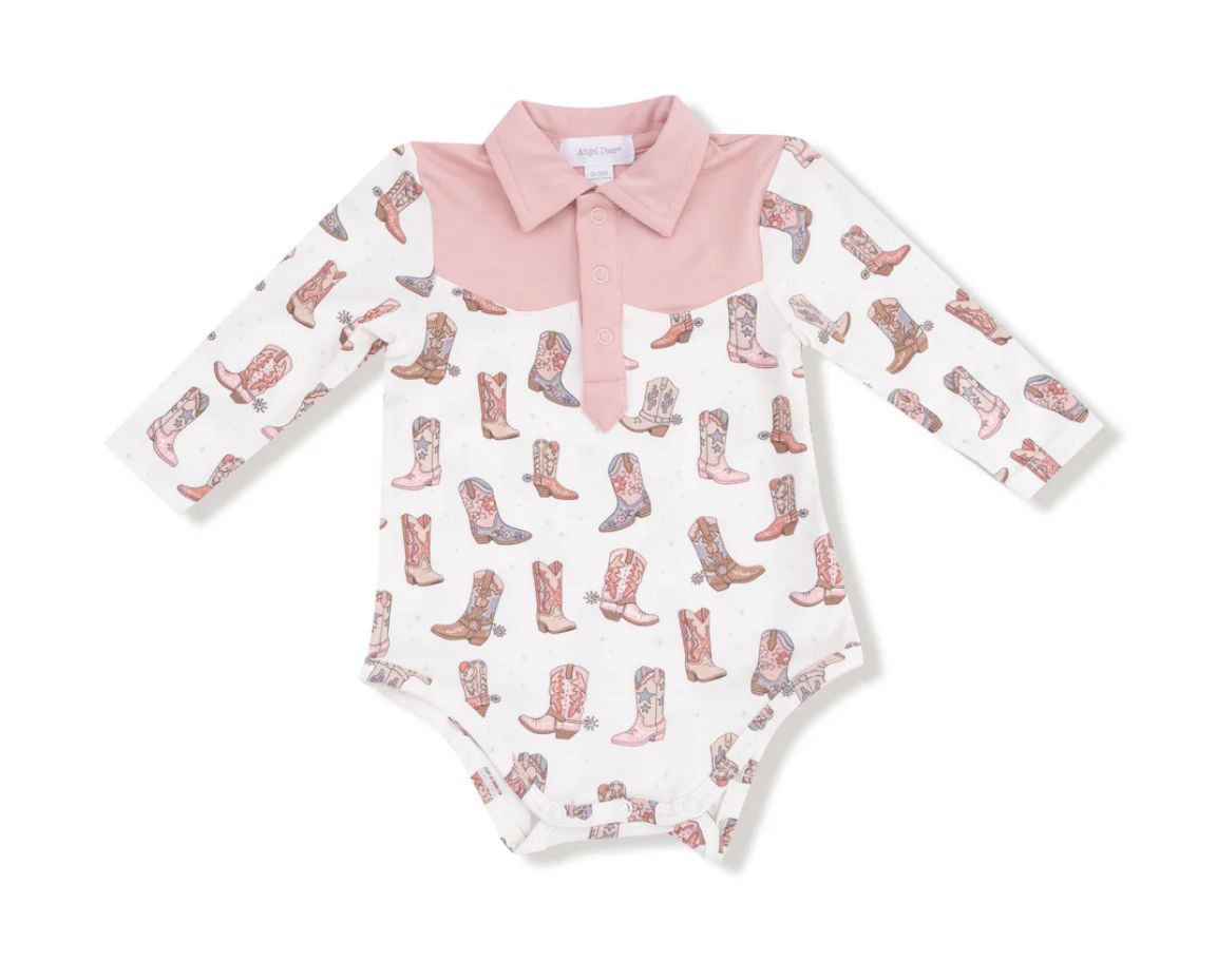 Angel Dear Long Sleeve Cowgirl Boots Bodysuit