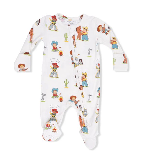 Angel Dear 2 Way Zipper Footie- Vintage Cowboy