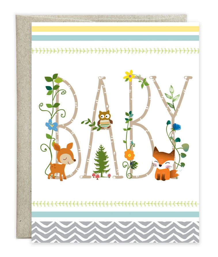 Baby Greeting Card- Woodland