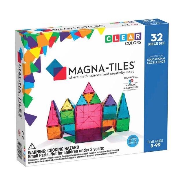 Magna-Tiles 32 Piece Clear Colors