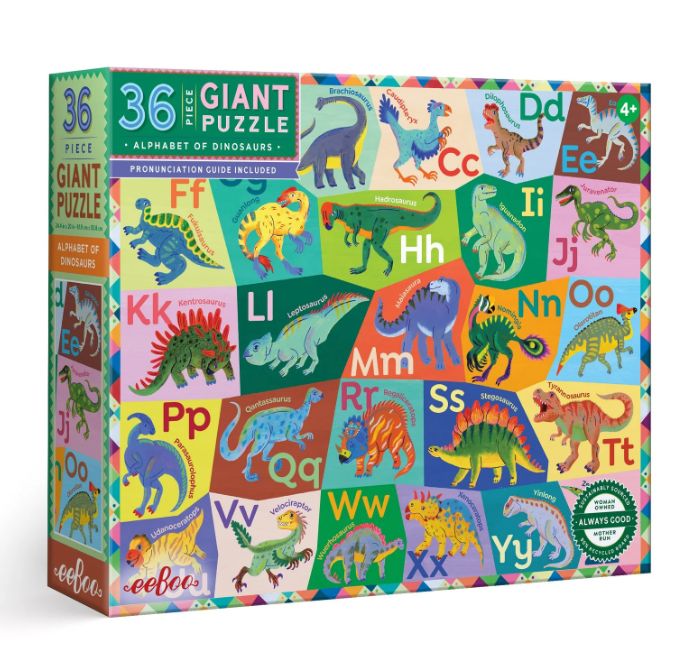 Eeboo 36pc Giant Puzzle- Dino Alphabet