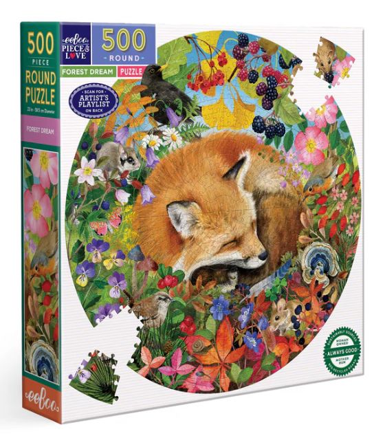 EeBoo 500pc Round Puzzle- Forest Dream