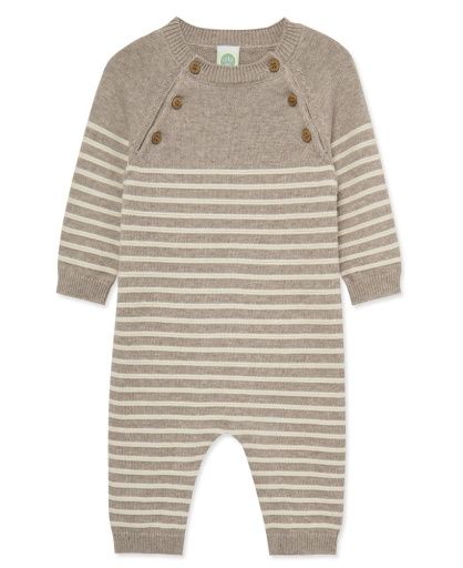 Little Me Placed Stripe Coverall