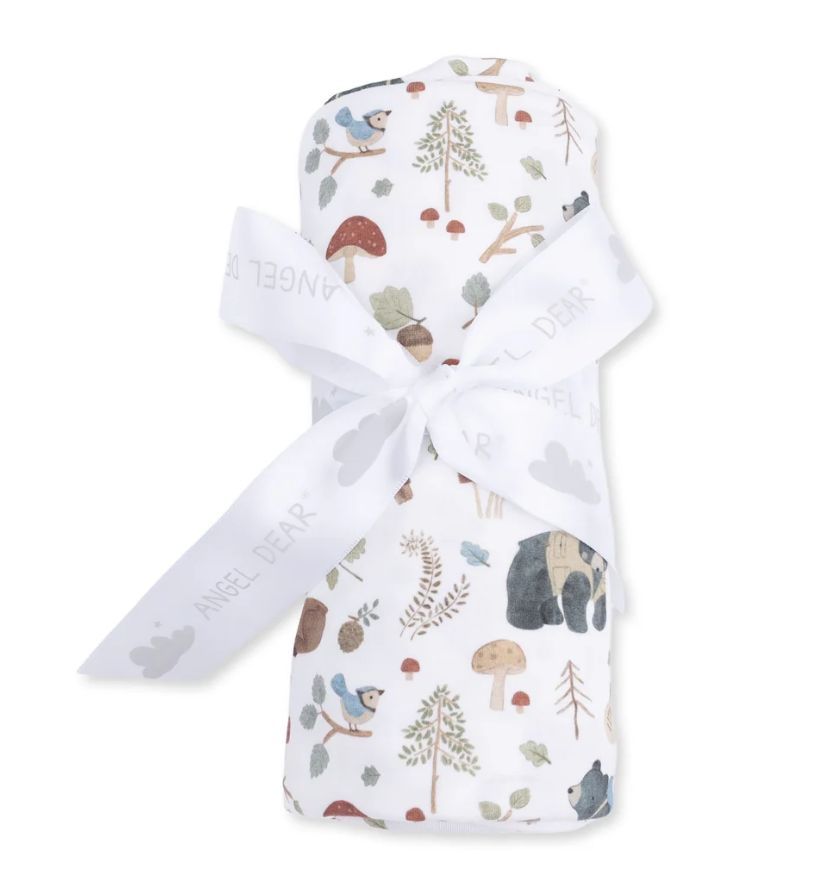 Angel Dear Swaddle Blanket- Southern Woodland Animals Green