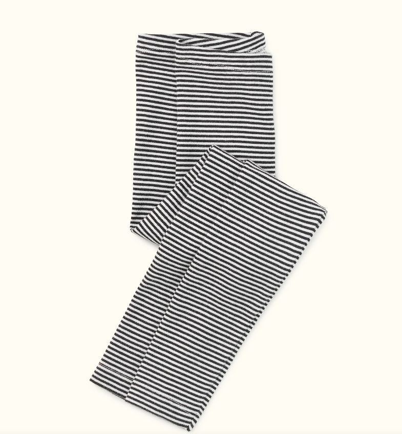Tea Striped Legging- Jet Black and White