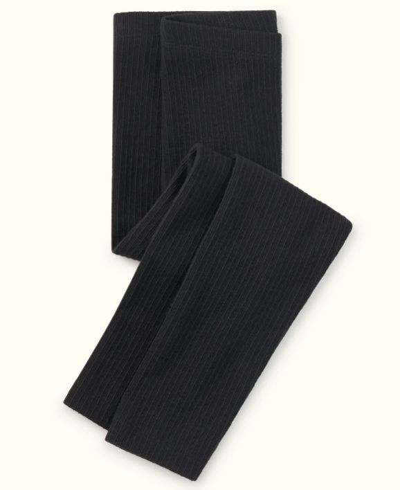Tea Pointelle Leggings - Jet Black