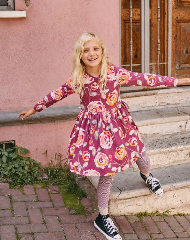 Tea Turkish Rose Wrap-Neck Dress