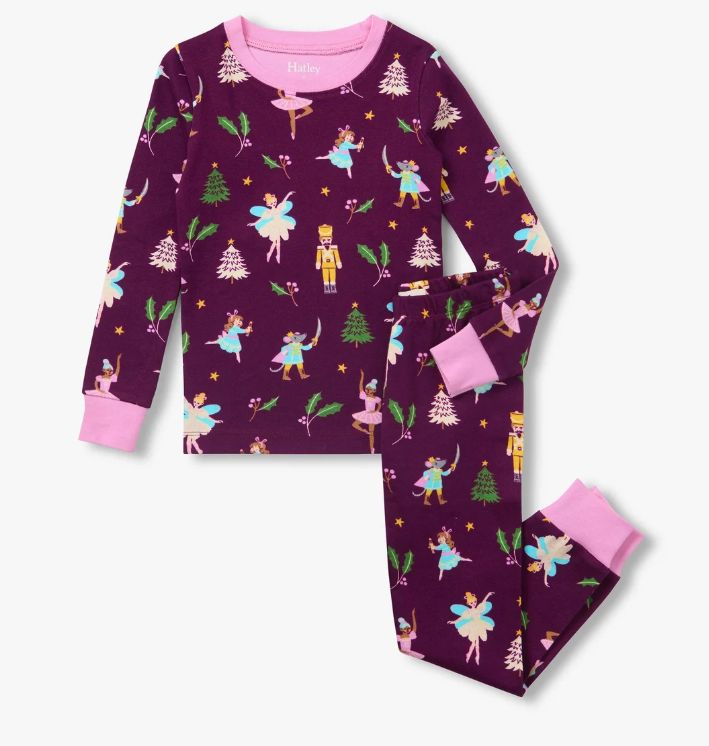 Hatley Girls Nutcracker Pajamas- Burgundy