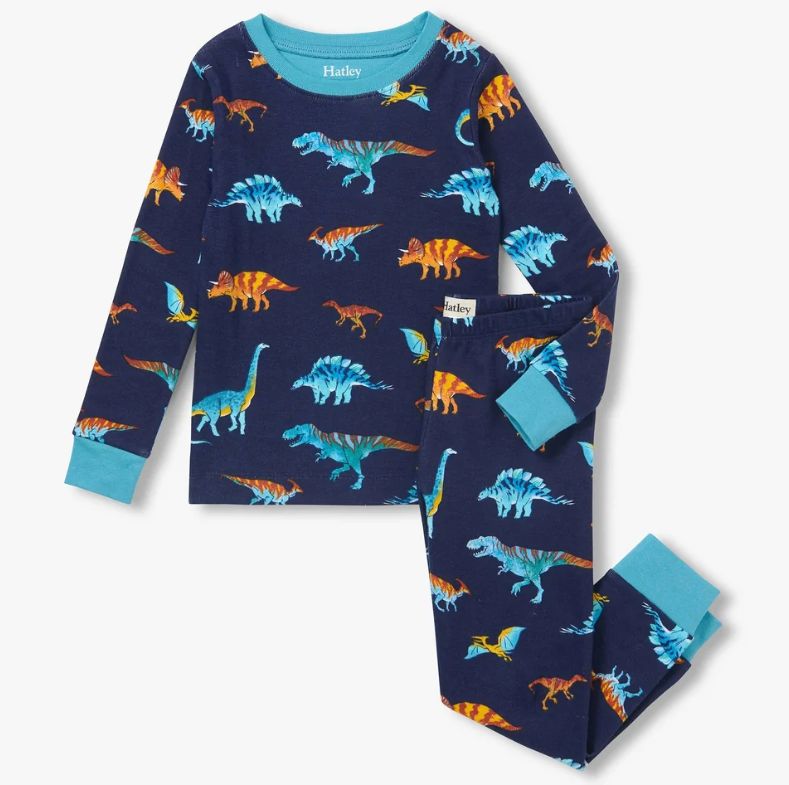 Hatley Colorful Dino Pajamas- Navy