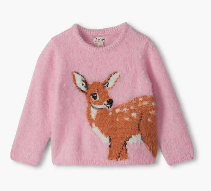 Hatley Sweet Fawn Sweater- Pink