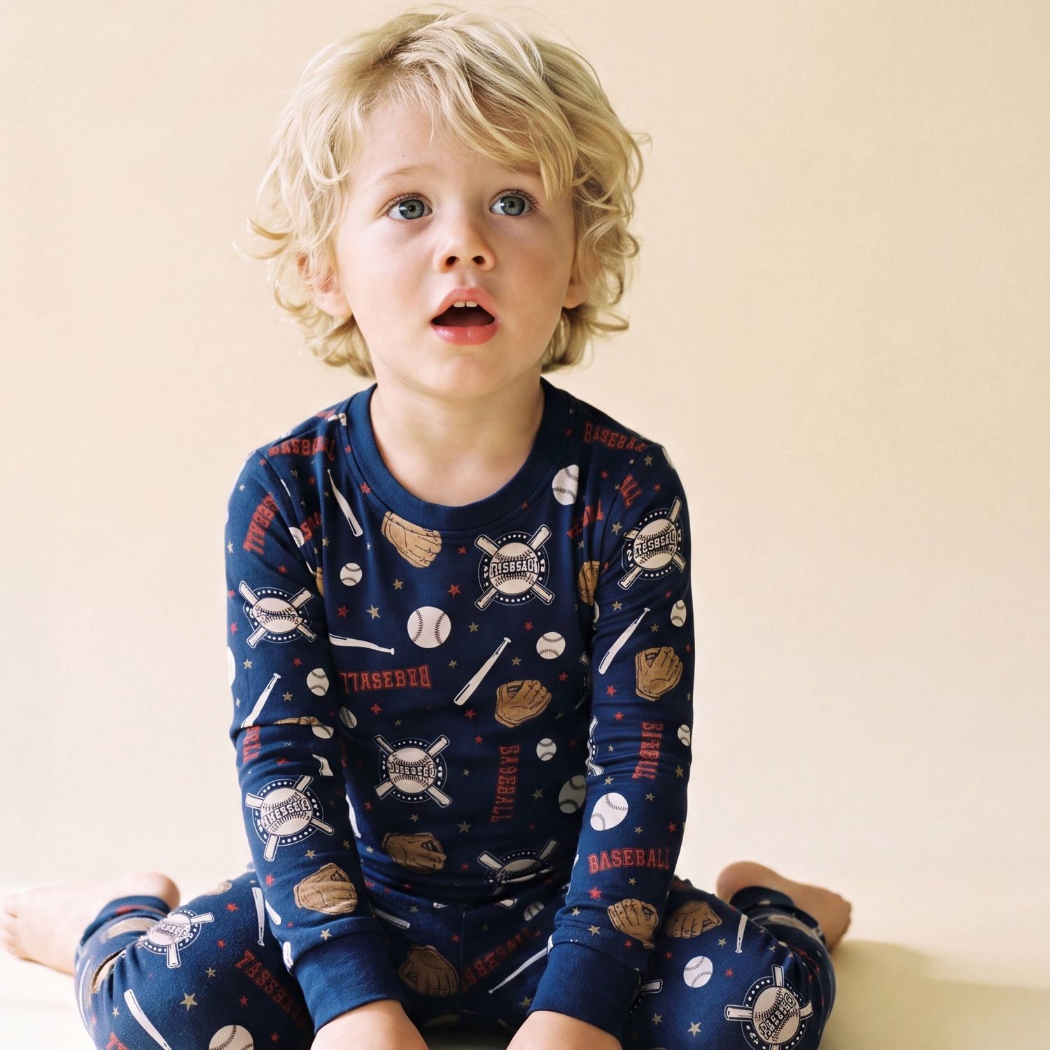Bamboo Long Sleeve Pajama Set for Kids- Play Ball