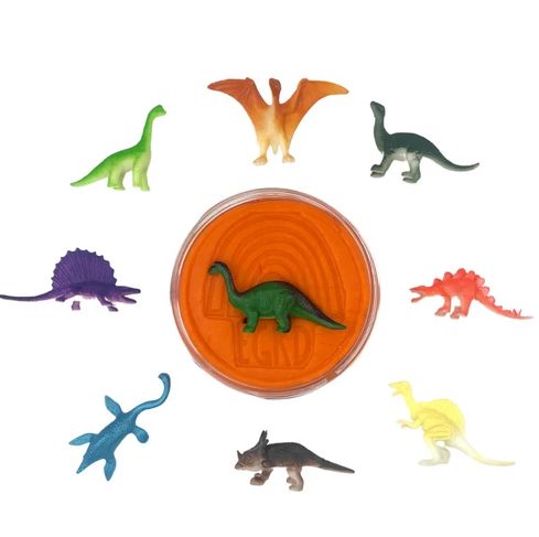 Kiddough 4oz Hidden Surprise Dino- Orange