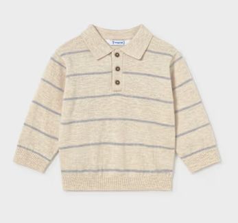 Mayoral Infant Stripe Sweater- Natural