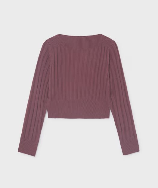 Mayoral Tween Long Sleeve Ribbed Top- Maroon