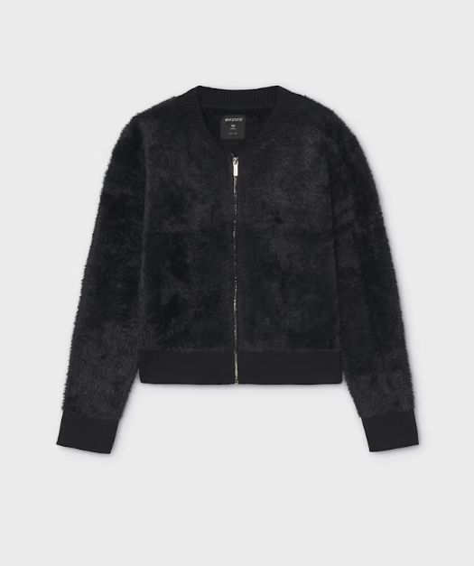 Mayoral Tween Furry Sweater- Black