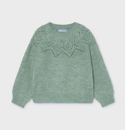 Mayoral Openwork Sweater- Anise