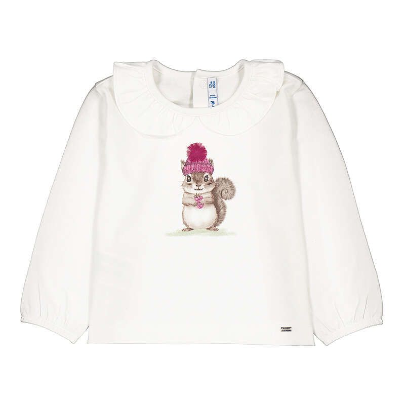 Mayoral infant chipmunk tee- raspberry
