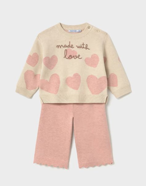 Mayoral Love Knitted Outfit- Pastel Pink
