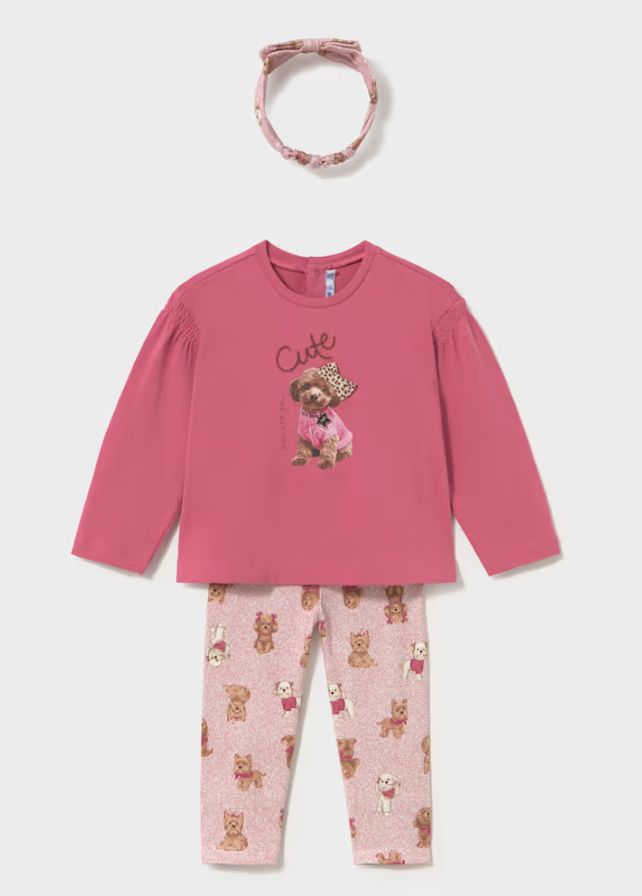 Mayoral Puppy Legging Outfit- Sweet Pink
