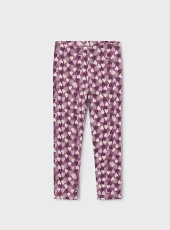 Mayoral Heart Print Legging- V iolet