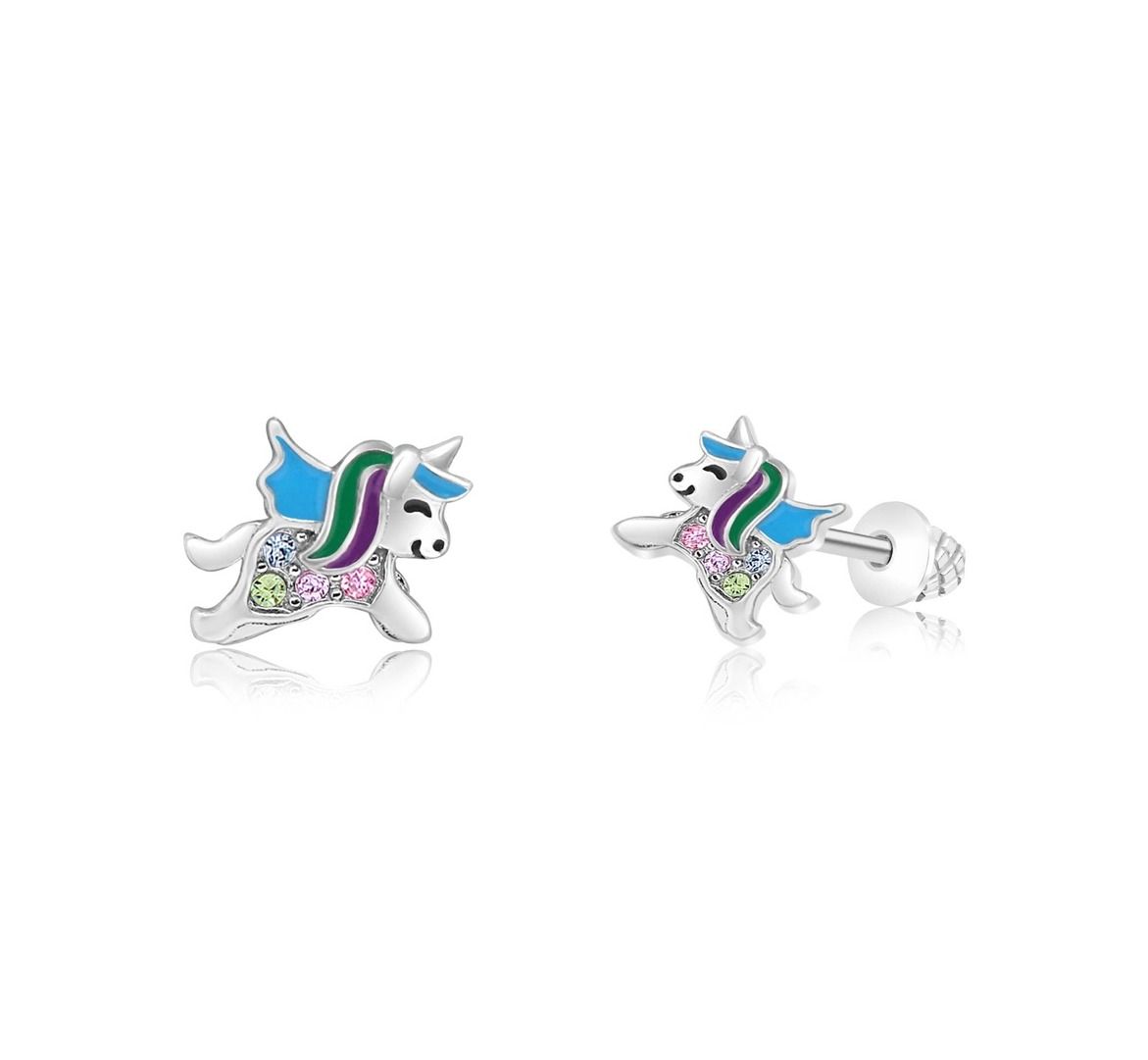 Childrens Hypoallergenic Unicorn Screwback Stud Earrings