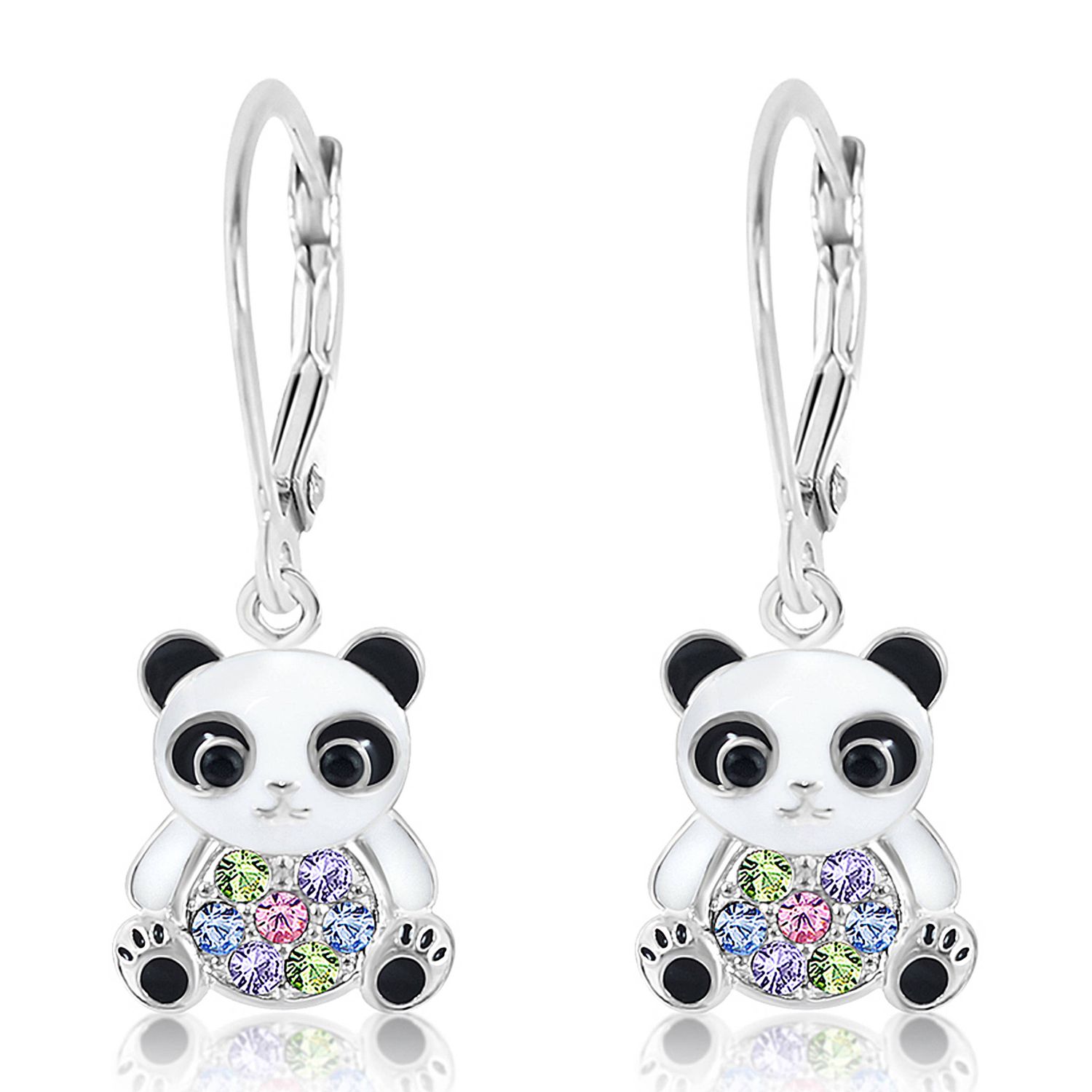 Kids' Hypoallergenic Panda Leverback Earrings